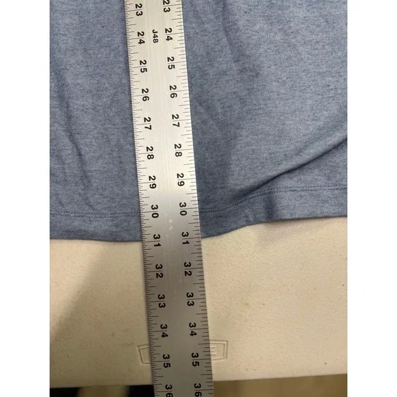 Van Heusen Mens XL Regular Fit Blue Heather Polo Shirt Short Sleeve 5077688401 - Picture 7 of 7